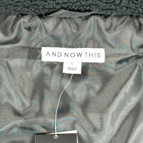 INC International Concepts Sherpa Jacket Mens Size Large L Black Full Zip Fleece - Picture 8 of 12